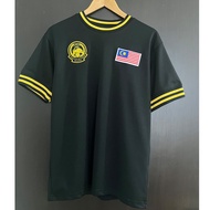 Jersey Harimau Malaya Retro 2023 Jersey Football Collar Custom Name and Number Jersi Hitam Murah Lel