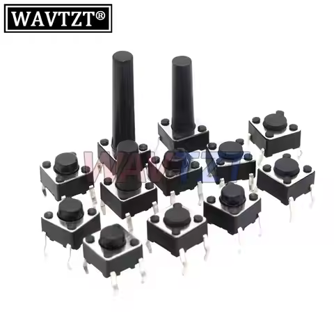 100PCS Button Touch switch 6x6x4.3 6x6x5 6x6x6 6x6x7 6x6x8 button DIP4-pin light touch DIP4Micro-act