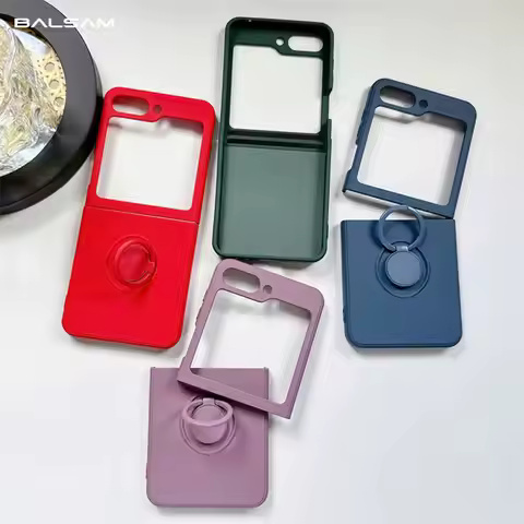 Soft Liquid Silicone Folding Phone Case For Samsung Galaxy Z Flip 5 Z Flip 5 4 3 5G Square Frame Wit