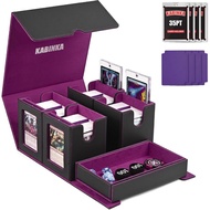 Kabika Commander Deck Box for MTG Fits 400+ Double-Sleeved Card Storage, 5 IN 1 Removable Card Case