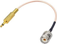 RedYutou UHF SO239 Female to 3.5mm Mono 1/8" TS Stereo Plug Adapter Antenna Extension Cable 12 inche