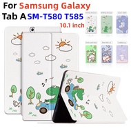 Samsung Galaxy Tab A 10.1 (2016) T580 SM-T585 Ultra-thin Flip Stand Magnetic Flat Cover Non-slip Sweat Proof PU Leather Cover Stand Cover
