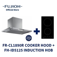 FUJIOH FR-CL1890R Made-in-Japan OIL SMASHER Cooker Hood (Recycling) + FH-ID5125 Domino Induction Hob with 2 Zones