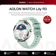 Aolon Lily R3 Women Smart Watch 41mm Display 18K Gold-Plated Case Bluetooth Call Message Reminder Co