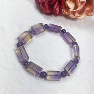 多寶晶石/天然紫黃晶角切桶珠手鏈小號/頂輪/第八脈輪/紫黃晶12mm