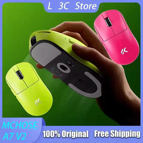 MCHOSE A7 V2 Wireless Mouse Three-mode Dual 8K Return Rate Lightweight Gaming Mouse Topspeed Wireles