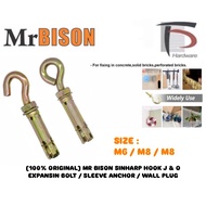 [100% ORIGINAL] MR BISON SINHARP HOOK J & O EXPANSIN BOLT / SLEEVE ANCHOR / WALL PLUG (10PCS/PACK)
