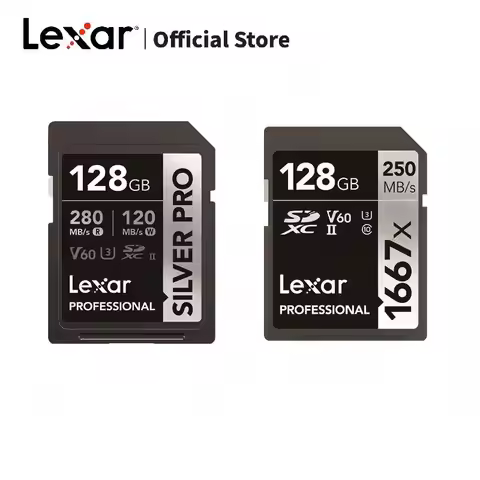 Lexar SD Card Class 10 V10 V30 V60 U3 UHS-I/UHS-II 32GB 64GB 128GB 256GB 512GB SDHC SDXC High Speed 