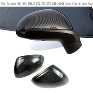 Real Carbon Fiber Rear View Mirror Cover for Porsche 911 991 991.2 GT2 GT3 GTS 2014-2016 Door Side M