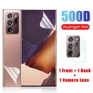 3 In1  Full Cover Front and Back Soft Hydrogel Screen Protector + Camera Lens Tempered Glass Samsung Galaxy S8 S9 S10 S20 Plus Ultra fe  A72 A52 A32 4G 5G