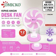 UNGU OMICKO Desk Fan 12" inch Table/ KA-1211 – 7 Blades – Purple, Pink