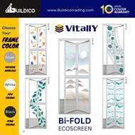 Vitally Bi-fold ECOSREEN (Translucent) Door Toilet Aluminum Folding Door Toilet Door Bathroom Pintu