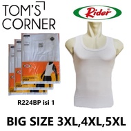 Singlet Rider Big Size | Jumbo 3XL, 4XL, 5XL | Kaos dalam pria | Putih - 224 PUTIH, 5XL