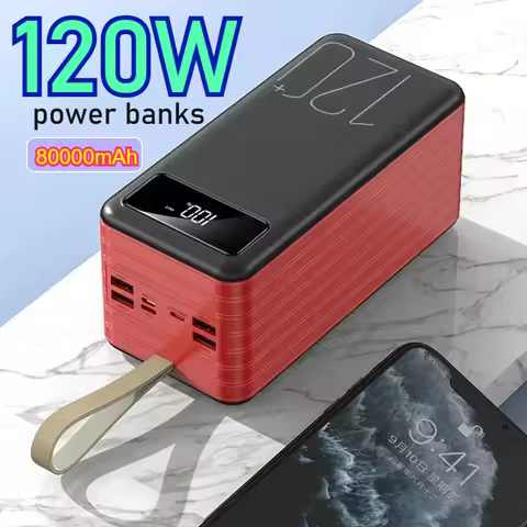Portable 120W Fast Charging Power Bank 80000mAh Digital Display Portable Charger for IPhone Huawei X