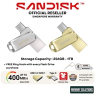 SanDisk Ultra Dual Drive Luxe USB 3.1 Type C Thumb Drive Flash Drive 256GB 512GB 1TB DC4
