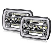 Wrangler 23.3cm LED 5x7" 7x6 LED Headlight Hi/Low DRL Beam for Spot Flood Combo Beam LED Headlight W