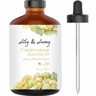 Lily &amp; Lacey XL Frankincense Aromatherapy Essential Oil (4 oz) w/Glass Dropper I All Natural, Und...