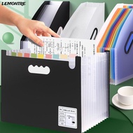 LEMONTRE File Storage Box, Portable Multi-layer Test Paper Storage Folder, Retractable Accordion Bag