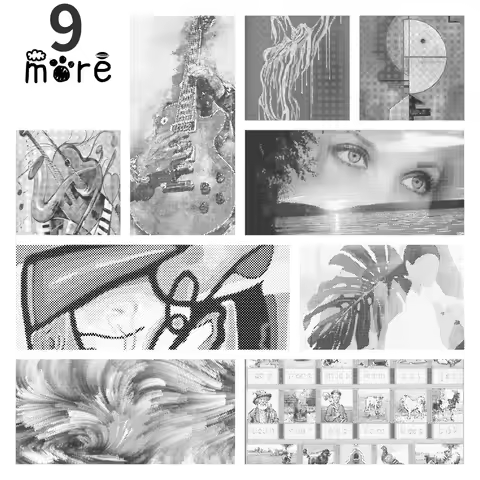 30x40cm abstract art WD-a0065~a0073 one color dot painting punktmalerei stippelen een kleur stippen 