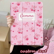 Cherry Bow Notebook Illustration Customized Tablet Protective Case, Suitable For Samsung Galaxy Tab 