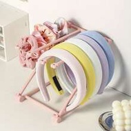 A Pink Plastic Four-Tier Folding Hair Accessory Storage Rack, A Multi-Functional Table Display Rack 