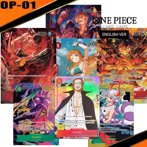 DIY one piece card english series Romance Dawn (OP01) NAMI MONKEY D LUFFY RORONOA ZORO YAMATO SHANKS
