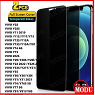 2Pcs Anti-Spy Privacy Tempered Glass VIVO Y02 Y02S Y11 Y12 Y17 Y15 Y12S Y12A Y15S Y15A Y01 Y16 Y19 2