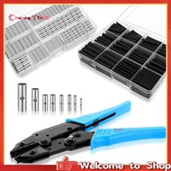 【Chuangtfx03】Uninsulated Butt Connector Kits Wire Butt Splice Connectors,Heat Shrink Tubing Kits Wir