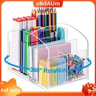 Acrylic Pen Holder Crayon Organizer for Kids Crafts Organizer Marker Caddys Organizer  360 Rotating 