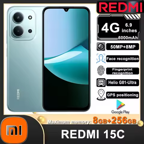 original Xiaomi Redmi 15c fashion smartphone global edition Mediatek Helio G81-Ultra120hz 6.9" point