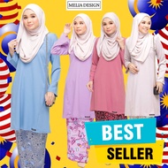 By Melia Design Batik Viral Baju Kurung Pesak Pahang Plain Murah Kurung Cikgu Najeeha Ready Stok