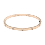 [มือสอง] กำไลข้อมือ Cartier Love Bracelet SM 10PD รุ่น B6079617 ขนาดข้อมือ 15 ซม. ทองคำชมพู K18PG ปร