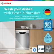 Bosch SMS6ECI11E Freestanding 60cm Dishwasher Stainless Steel Home Connect
