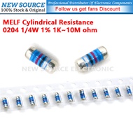 [10pcs] 0204 MELF Cylindrical Resistance 1/4W 1% 0R 1R 10R 100R 1K 2.4K 4.7K 6.8K 10K 27K 47K 68K 10