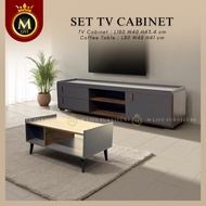 M-Life TV Cabinet Grey 6ft / Rak TV Kabinet / Meja TV / TV Console Modern Minimalist (Grey)