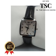 TISSOT Swiss made นาฬิกาผู้หญิง T057.310.16.117.00 สายหนังแท้  หน้าขาวมุกสี่เหลี่ยม กล่อง-ใบรับประกั