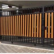 pintu pagar minimalis kayu