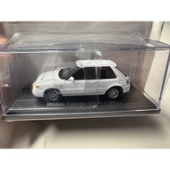 [Ready Stock] Japan-Made Famous Car Series Mazda Familia GT-R Alloy Car Model, 1/43 Scale, White Bod