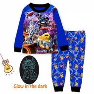 [SG SELLER] Cuddle Me kids Glow in the Dark cotton Pyjamas children boys girls sleepwear transformers