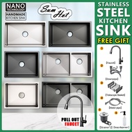 NANO Sink Bowl 304 Stainless Steel Kitchen Double Single Bowl Basin Sink
