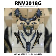 Cover Set Rapido NVX V2 Yamaha Aerox-155 PH (48) Colour Grey White NVX155 Accessories Motor aerox 15