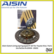 ✧ ۩ ◹ AISIN CLUTCH SET for Toyota Vios / Yaris 1nz-fe/2nz-fe (2004 - 2020) 8" 21T | High Premium |