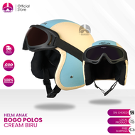 Hijmuku Helm Bogo Anak Polos Retro Kacamata Pororo 2 3 4 5 6 Tahun Cewek Cowok Lucu Packing Kardus
