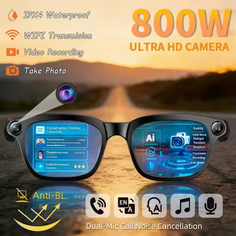 LIGE Smart Glasses HD Photo Video OpenAI Record Translation Touch Photochromic Lenses Bluetooth Call