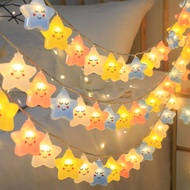 Smiley Star Light Lantern Room Bedroom Atmosphere Light Birthday Decoration Scene Cloth Decoration Light Style Night Light 4.30