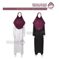 JUBAH PEREMPUAN MUSLIMAH PLAIN SULAM LENGAN HITAM PUTIH