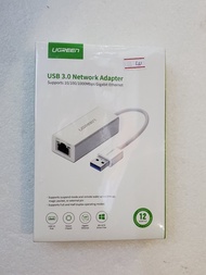 Ugreen USB 3.0 Male to Gigabit Ethernet Female Adapter 10/100/1000Mbps 20255 (White)