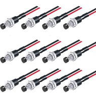 12 Chiếc 12V 250V Nhất Thời Nút Ấn Công Tắc 2 Chân SPST 7 Mm Mở Bình Thường 1A Mini Nút Tròn Có Dây