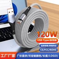 6A Data Cable Super Fast Charging type c Charging Cable 120W Braided Charging Cable 3m/5m/