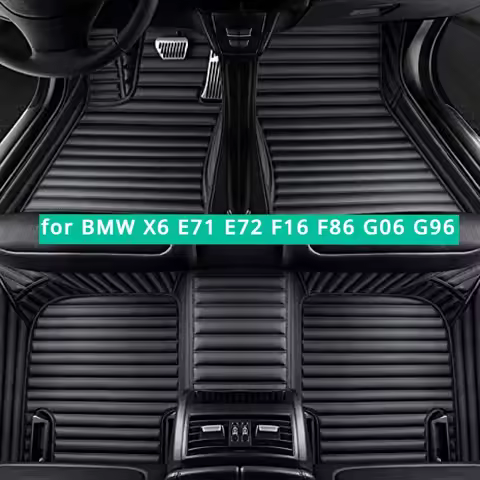 Custom Car Floor Mats for BMW X6 E71 E72 F16 F86 G06 G96 1st & 2nd Row All Weather 2007-2025 Auto Ac